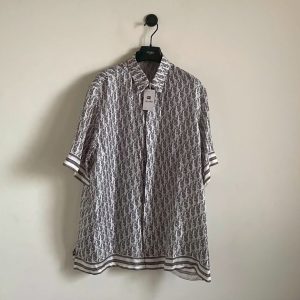 Dior 滿印絲綢短袖襯衫
