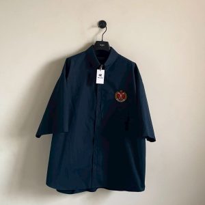 巴黎世家 刺繡麥穗剪刀短袖襯衫